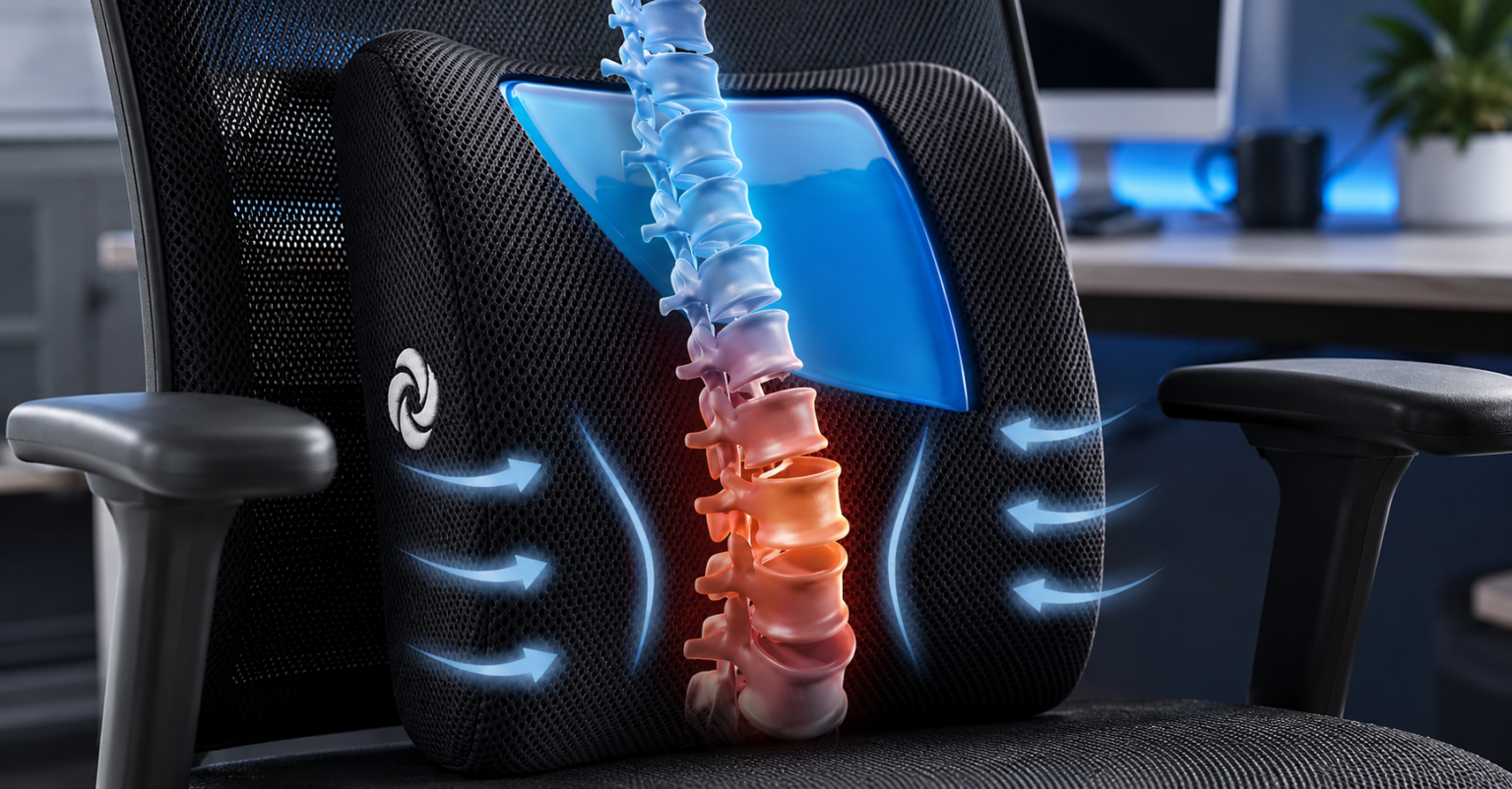 Cooling Lumbar Support That Makes Long Hours Of Sitting More Comfortable